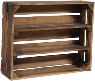 CHICCIE Holzkiste Holzregal Schmalhanz 50x40x15cm - Geflammt 2x langes Regal (2 St)