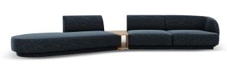 Micadoni Modulares Sofa Miley 4-Sitzer mit 1 Armlehne Links Chenille Königsblau