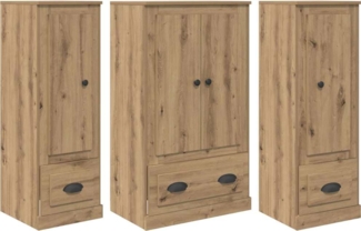 vidaXL Highboard mit Schubladen 3 pcs Artisan-Eiche Holzwerkstoff 3402672
