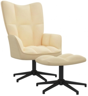 vidaXL Relaxsessel mit Hocker Cremeweiß Samt [328115]