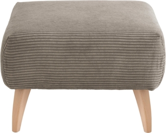 INOSIGN Polsterhocker Colori, Holzfußfarbe wählbar, verschiedene Stoffe, hochwertige Stoffqualität