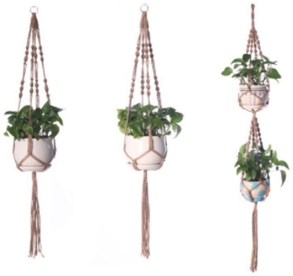 Coonoor Blumenampel Handgefertigte Blumenampel Hanging Boho Blumentopf Hänger mit Haken (3 St)