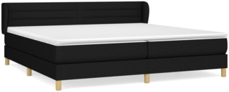 Doppelbett, Polsterbett mit Matratze Hellgrau 140x190 cm Stoff Schwarz 200x200 cm