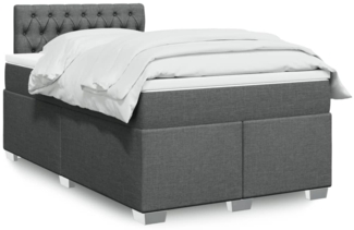 vidaXL Boxspringbett mit Matratze Dunkelgrau 120x190 cm Stoff 3288135