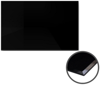 HOOZ Tischplatte aus Glas 100 x 50 x 0,6 cm oder als Funkenschutzplatte für den Kamin (schwarzes Glas, 1 St, ESG-Sicherheitsglas), mit hochwertigem Facettenschliff