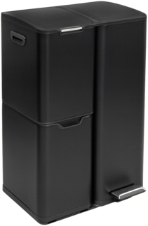 osoltus 3-Fach Sortierer Mülleimer Petrona 13L + 17L+ 30L schwarz lackiert