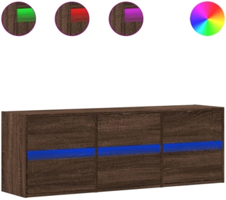 vidaXL TV-Wandschrank LED-Beleuchtung Braun Eichen-Optik 130x31x45 cm 852305