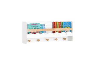 SoBuy Wandregal KMB78, Kindergarderobe mit Ablage Kinderregal Bücherregal Wandgarderobe