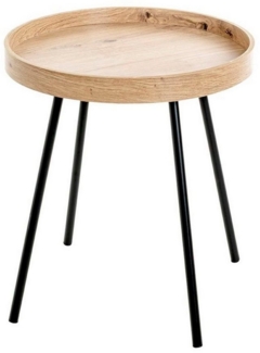 HAKU Möbel Beistelltisch, MDF, eiche, schwarz, Ø 40 x H 45 cm