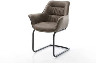 Freischwinger Kaira-Flex Mikrofaser Taupe Vintage Freischwinger rund Schwarz