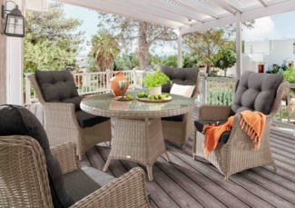 Destiny Garten-Essgruppe CASA LUNA, (13-tlg, 4x Sessel, 1x Tisch, inkl. Auflagen), Aluminium, Polyrattan