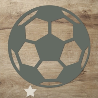 Namofactur LED Dekolicht Fußball - Dekoobjekt aus Holz mit Fussball Motiv - Wand Deko Lampe, Mit Sternabdeckung, LED fest integriert, Warmweiß, Wanddekoobjekt Wohnzimmer Leuchte batteriebetrieben