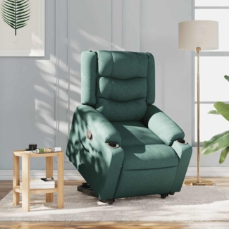 vidaXL Relaxsessel mit Aufstehhilfe Dunkelgrün Stoff 3310264