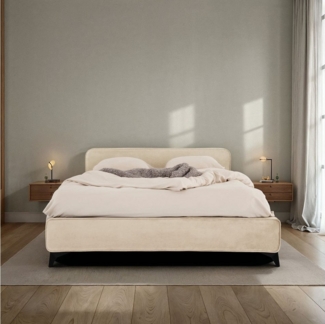 IDIMEX Polsterbett LAVORO, Bett 140x200 cm mit Lattenrost und Stoffbezug, Doppelbett beige