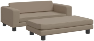 vidaXL Kindersofa mit Hocker Cappuccino-Braun 100x50x30 cm Kunstleder 3196418