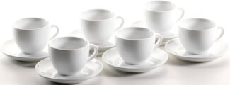 Mäser 924228 COLOMBIA Cappuccinotasse mit Unterteller, weiß, 12-teilig (1 Set)