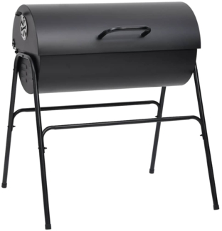 vidaXL Holzkohlegrill mit 2 Grillrosten, Stahl Schwarz, 80x95x90 cm