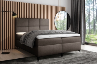 99rooms Ozzy Boxspringbett Kunstleder 200x200 cm Braun