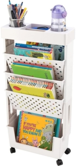 NUODWELL Bücherregal 5-lagiges Bücherregal,großes Lagerregal mit Rollen, abnehmbares Design