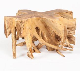 Couchtisch AKAR Natural ca. D90cm Teakwurzelholz massiv Teak Wurzel Tisch Unikat