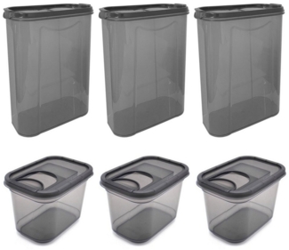 HAC24 Vorratsdose Schüttdose Aufbewahrungsdose Aufbewahrungsdose Streudosen, Kunststoff, (3x1,3L, 3x2,8L), mit Deckel