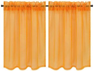 Joyswahl Scheibengardine, Stangendurchzug (2 St), Voile Kurzstores, Einfarbige, Küche