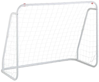 Relaxdays Fußballtor, Stahl weiß, 96x124x61 cm