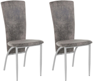 loft24 Esszimmerstuhl Nancy (4er-Set, 2 St), Sitzhöhe 46 cm, Küchenstuhl, Mikrofaser Bezug, Metallgestell