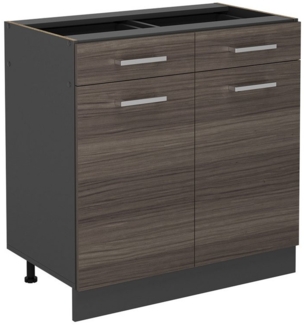 Küchenunterschrank R-Line Edelgrau 80 cm ohne Arbeitsplatte Vicco