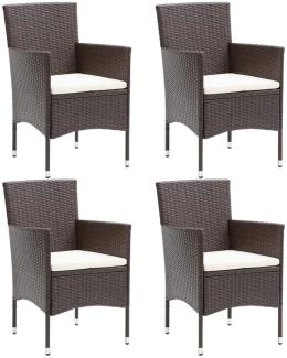 vidaXL Garten-Essstühle 4 Stk. Poly Rattan Braun 310565