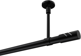 Gardinenstangen-Set Sonette Zoena 600 cm (geteilt in 3x200 cm), 1-läufig, 20 mm Ø Schwarz