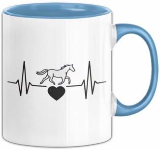 Trendation Tasse Pferde Tierliebhaber Herzschlag Tasse Geschenk Lustige Geschenkidee