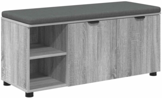 vidaXL Flurbank mit Kissen Uni Graues Sonoma 100 x 38 x 46 cm 891517