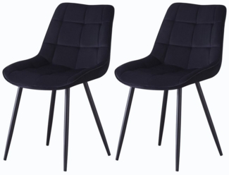 JYMTOM Esszimmerstuhl 2er-Set gepolsterte Stühle mit Rückenlehne und Metallbeinen (2 St), mit Samt-Bezug, für Bar, Küche, Esszimmer Restaurant und Schlafzimmer