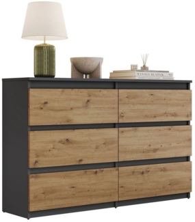 Lookway Kommode HANA M6– elegante Kommode mit geräumigen Schubladen, Breite: 120 cm und 140 cm