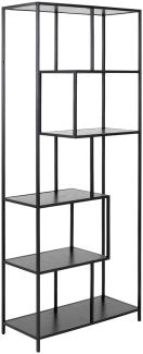 Regal >Carney< in Schwarz/matt aus Metall - 77x185x35cm (BxHxT)