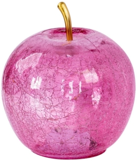 Levandeo® LED Dekolicht, LED Apfel H17cm Rosa Glas Dekolampe Timer Tischlampe Stimmungslicht