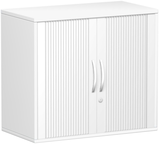 Anstell-Querrollladenschrank Oberboden 25 mm, Silber Weiß, 80 x 42 x 72 cm