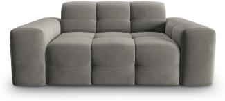 Micadoni 2-Sitzer Samtstoff Sofa Kendal | Bezug Dark Grey | Beinfarbe Black Beech Wood