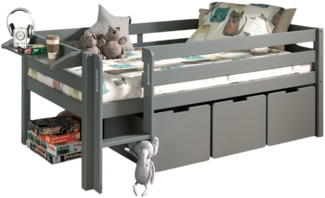 Kojenbett Karolina 208x105x83 Kinderbett Massivholz Grau