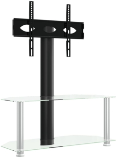 vidaXL TV-Eckregal mit 2 Ablagen für 32-70 Zoll Schwarz und Silbern 358168