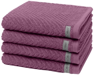 Ross Smart 4 tlg. Frottier-Set - 4 X Handtuch (50 X 100cm) - 520 g/m2 - Beere