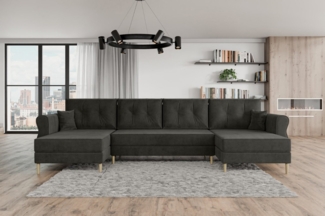 ALTDECOR Wohnlandschaft HERMES-U, Couch mit Schlaffunktion, Wohnzimmer - Wohnlandschaft