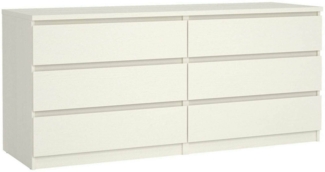 Dmora Kommode Aci, Mehrzweckkommode, Schlafzimmerkommode, Schrank mit Schubladen, 154x50 h70 cm, Weiß