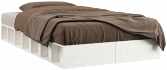 Massivholzbett Weiß 100x200 cm [820687]