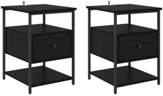vidaXL Nachttisch 2 pcs Schwarze Eiche 40 x 42 x 56 cm Holzwerkstoff 881879