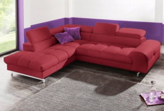 COTTA Ecksofa Chef L-Form, mit Kopfteilverstellung, edle Metallkufen, wahlweise mit Bettfunktion