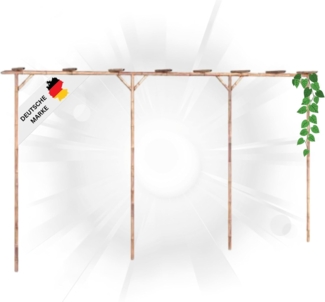 DELUKE® Pergola aus Holz BAMBO 3,85x2m Bambus Rankhilfe Pergola Holz Bausatz freistehend Gartendeko Gartenbogen Gartenpergola