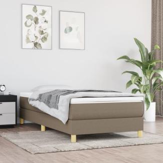 vidaXL Boxspringbett mit Matratze Taupe 90x190 cm Stoff 3144139