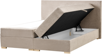 Boxspringbett mit Stauraum Stoff MAJOR 180 x 200 cm Taupe